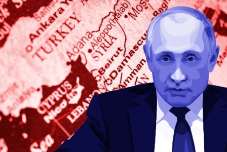 Russia's Vladimir Putin and Middle East flag | OPED COLUMN Magazine